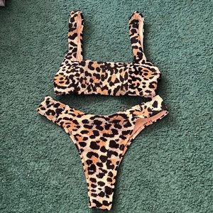 Cheetah print bikini set